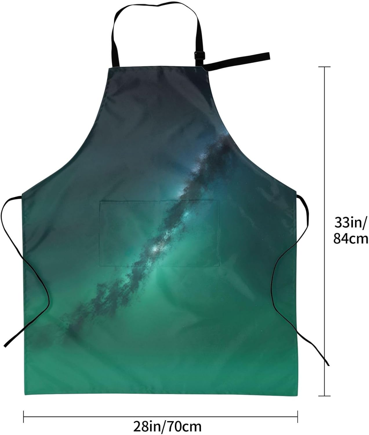 Galaxy Green print Waterproof chef's apron with pocket apron for kitch