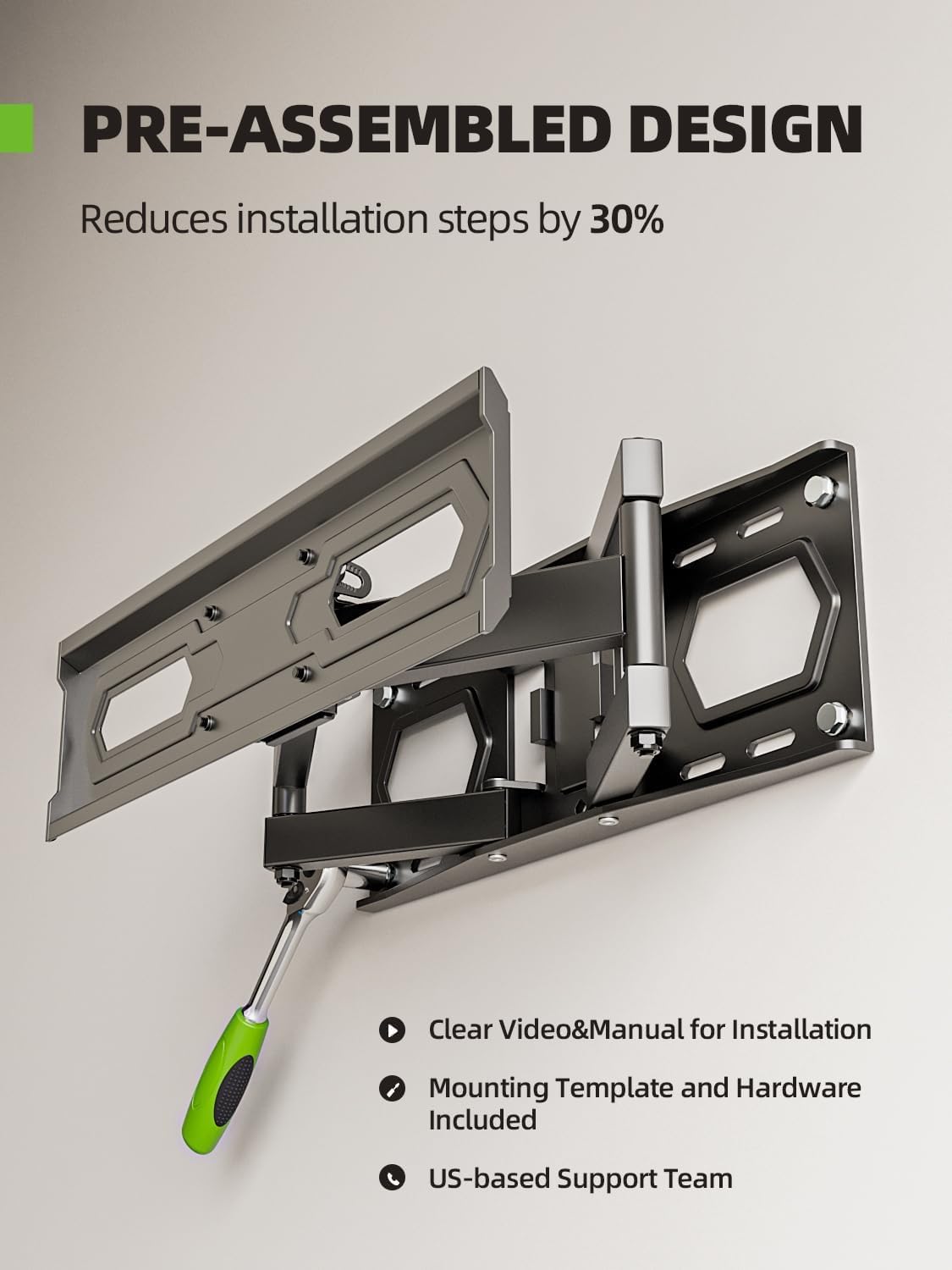 USX MOUNT TV Wall Mount for 32-74 inch Flat Screen/LED/4K up to 110lbs