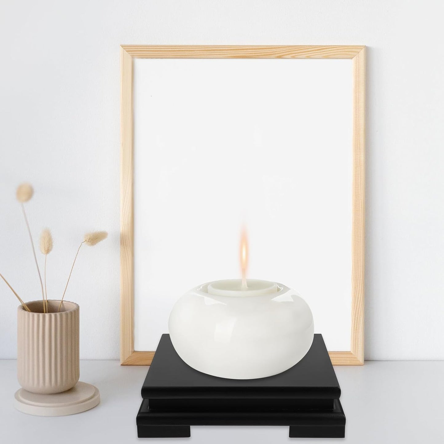 PRETYZOOM Wooden Display Base Square Stand 16cm High Solid Wood Ornament Holder Flower Pot Fish Tank Holder Home Décor Accent