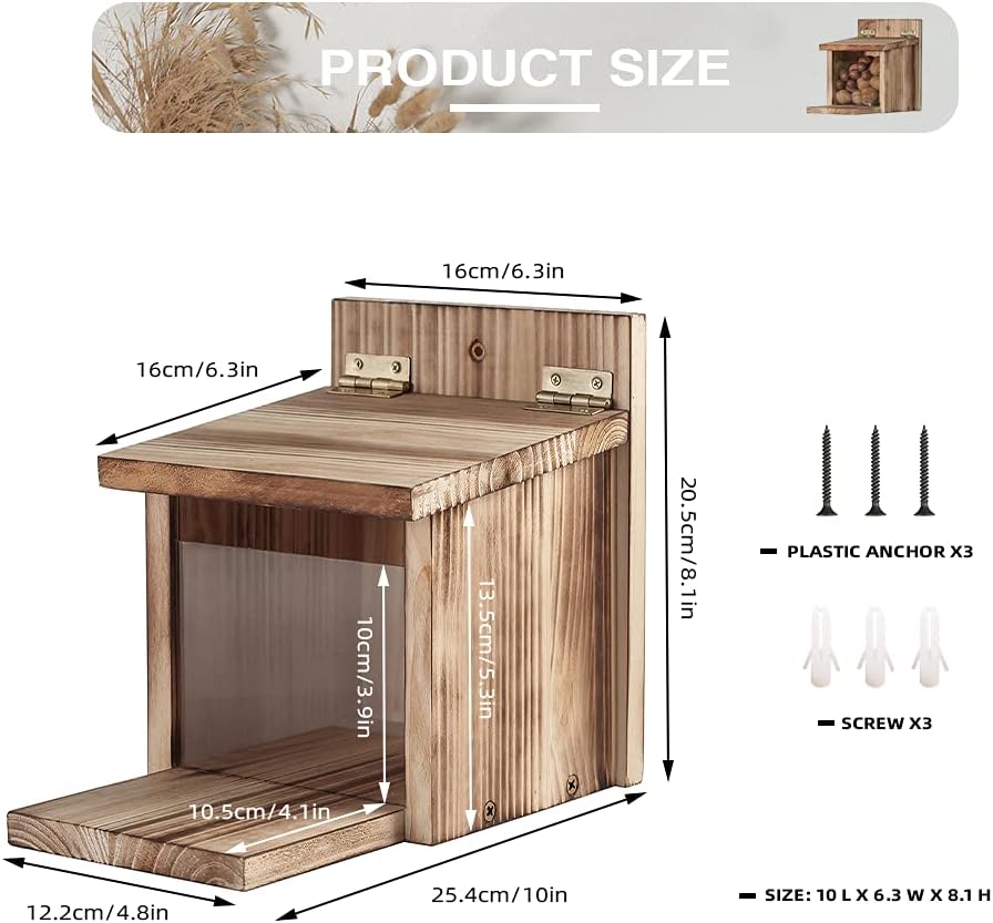 Freezing point Wooden Squirrel Feeder Picnic Table Food Feeder for Outside House Backyard Funny Gifts