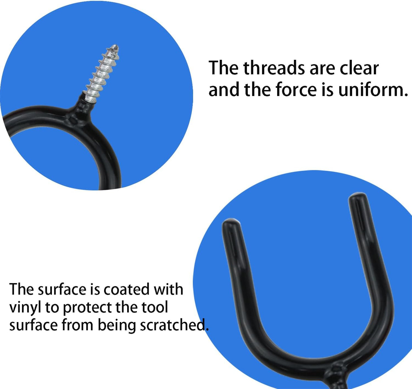 Two U-Shaped Shovel Hooks Each in Black and red, a Screw-in Heavy-Duty Tool Rack, Suitable for Hanging Garage, Garden and Courtyard Tools 4pcs