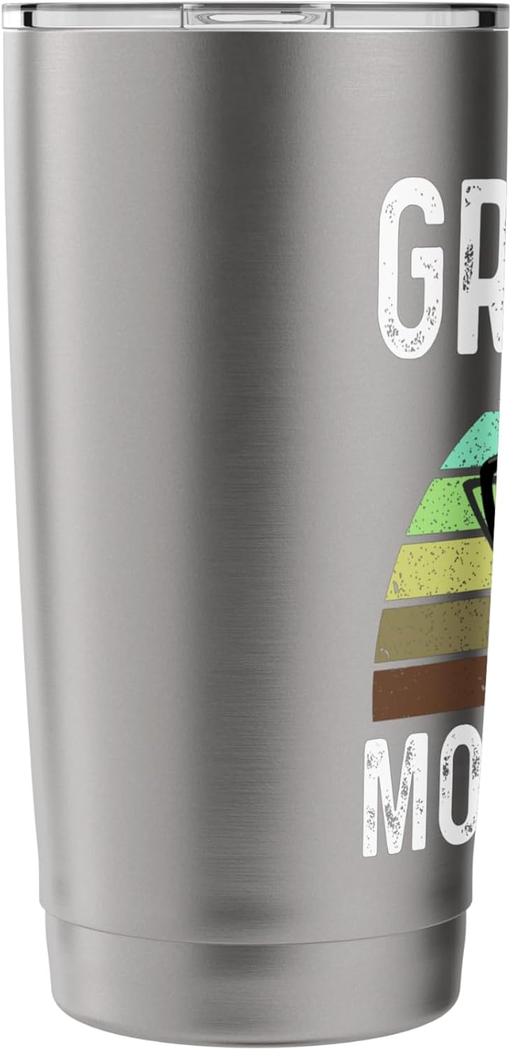 Funny Gramps Mows Best Lawn Care Grass Mowing Lawn Mower Dad Stainless Steel Insulated Tumbler