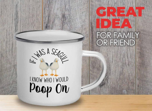 Bird Lover Camper Mug 12oz - Seagull poop on - Hummingbird Nest Cage P