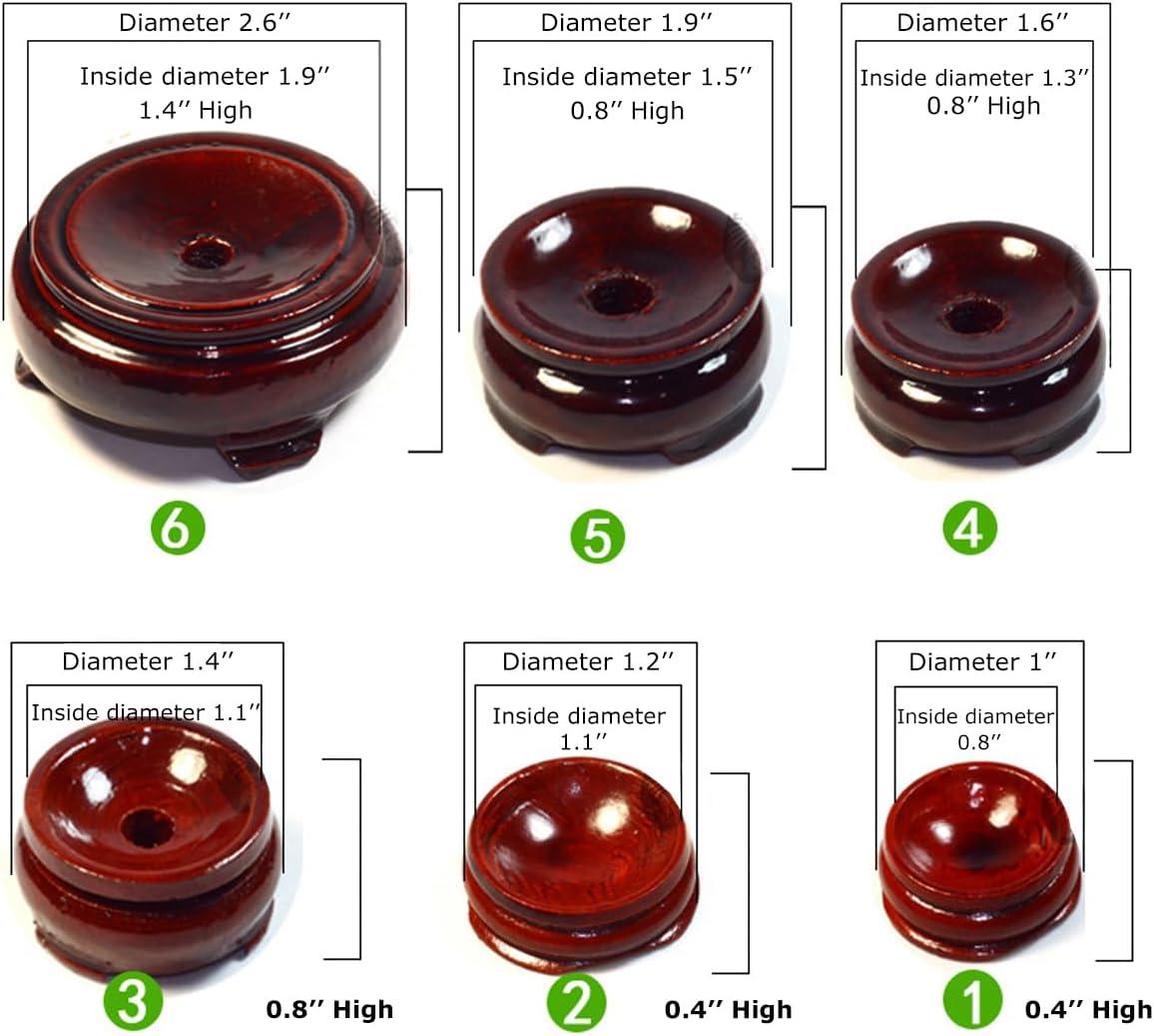 GOLDY&WENDY Chinese Wooden Stand for Crystal Sphere Ball Decorative Wood Display Stand Base Ball Orb Egg