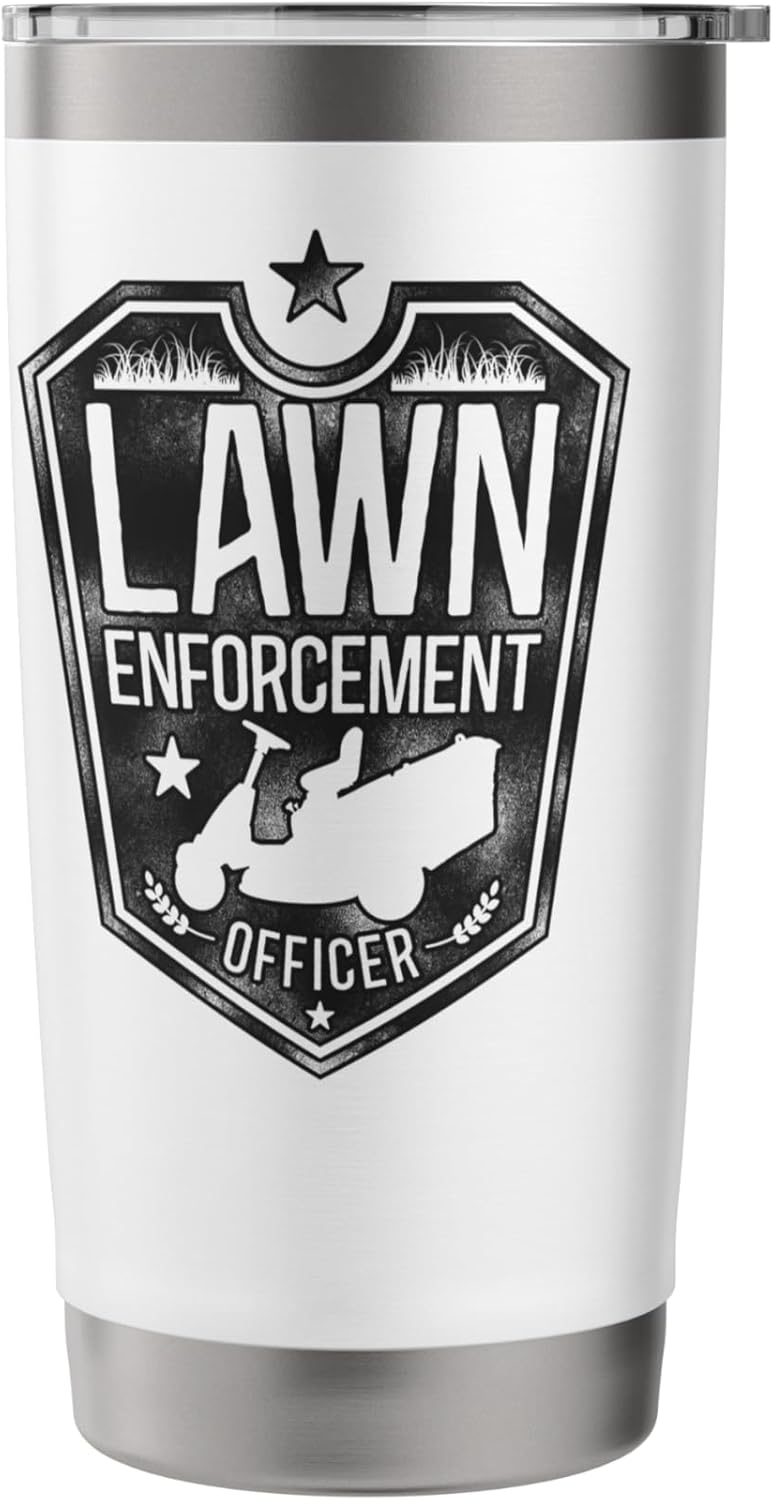 Lawn Mower Mowing Dad Father Landscaper Lawn Enforcement Stainless Steel Insulated Tumbler
