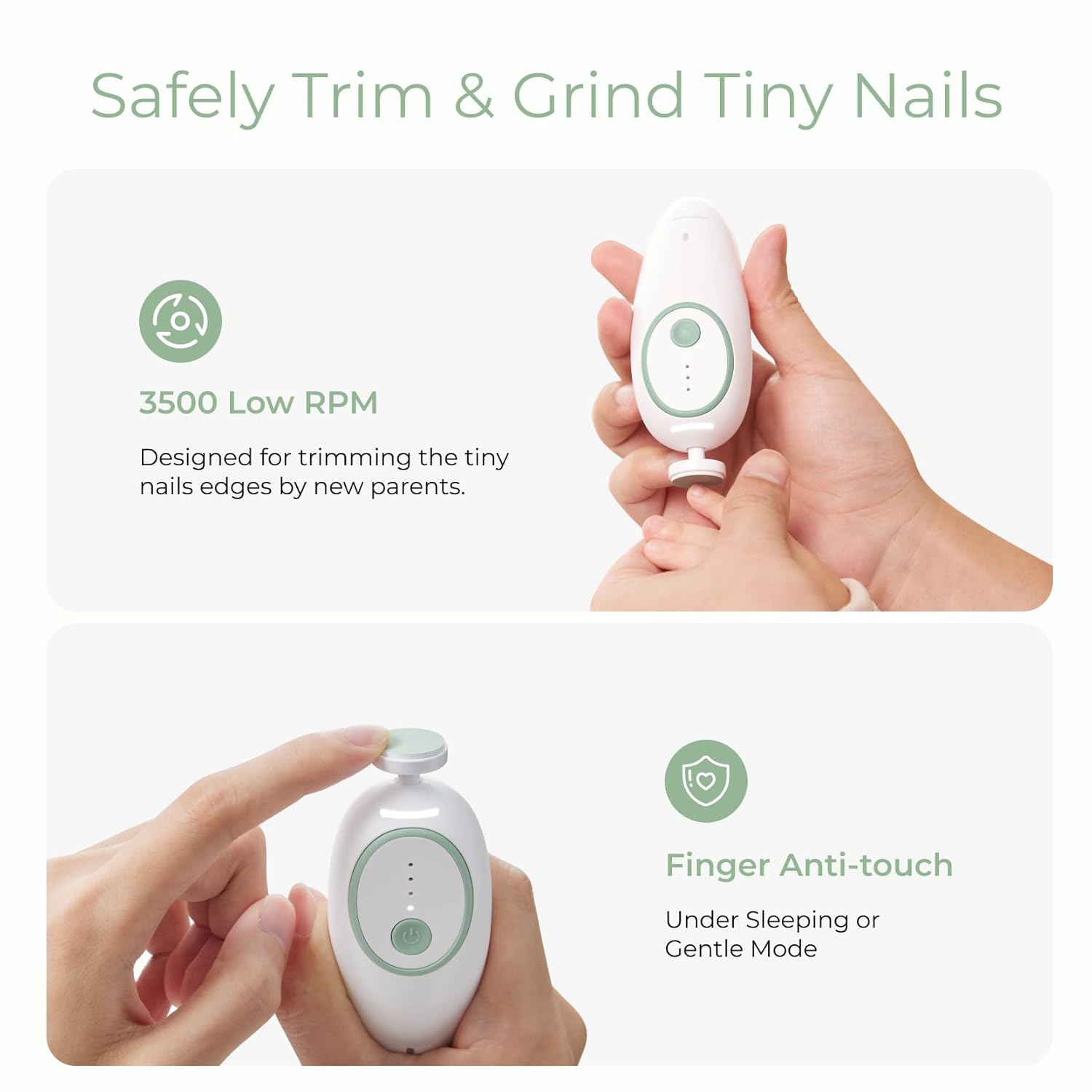 Momcozy Baby Nail File Electric, Gentle Baby Nail Trimmer Electric, Ba