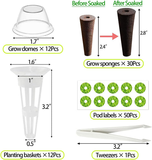 105 Seed Pod Kit for Aerogarden, Hydroponics Accessories for System Co