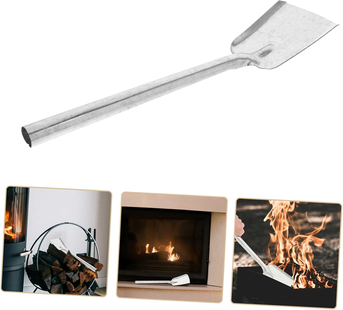 PRETYZOOM Metal Fireplace Ash Shovel Charcoal Scoop for BBQ Garden Soi