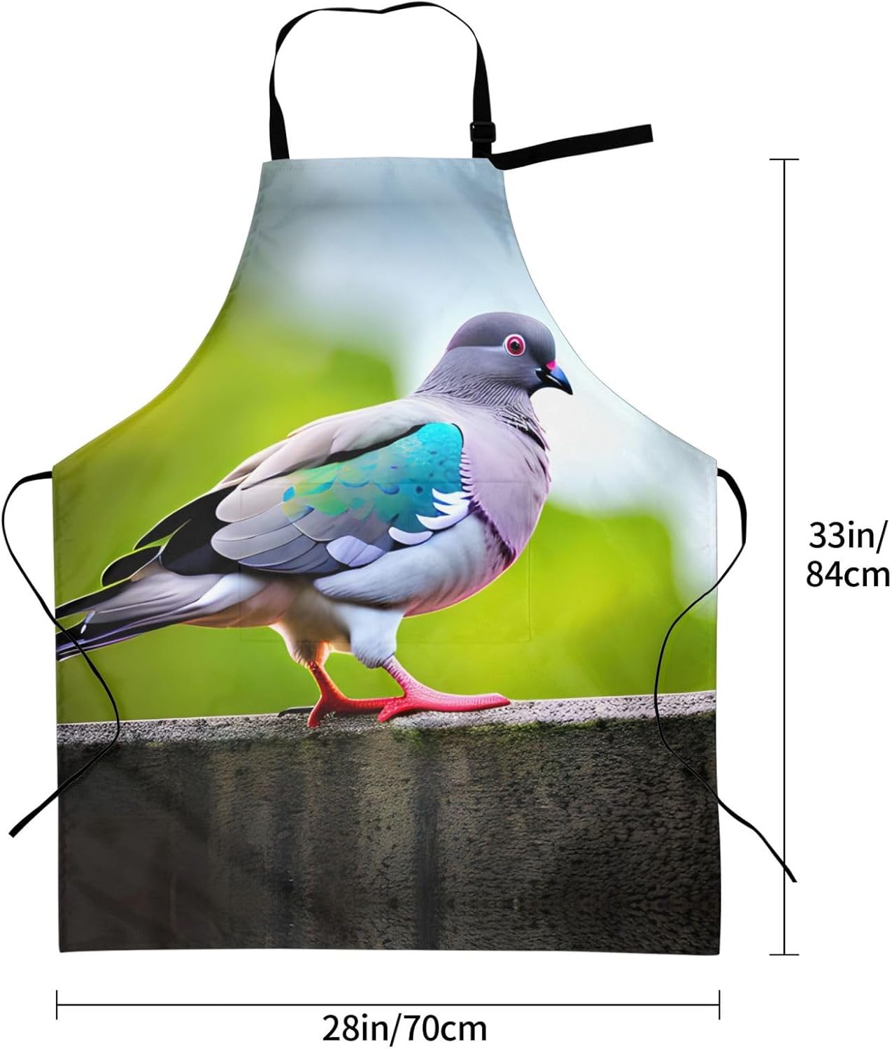 cartoon pigeon 3 print Waterproof chef's apron with pocket apron for k