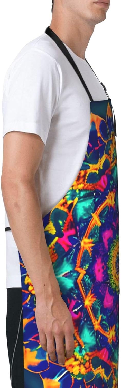 YANYU Mandala pattern Print 28x33 In Kitchen Apron Stylish Chef Apron 