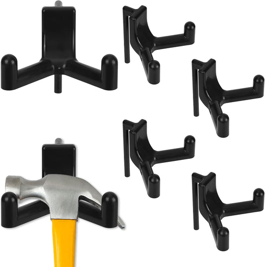 6pcs Shed Hooks for Rubbermaid Fasttrack, Plastic Multi Purpose Shed Organizer Accessories, Power Tool Hangers Holder Organization and Storage for Garage Hanging Shovel Rake Sports Equipment