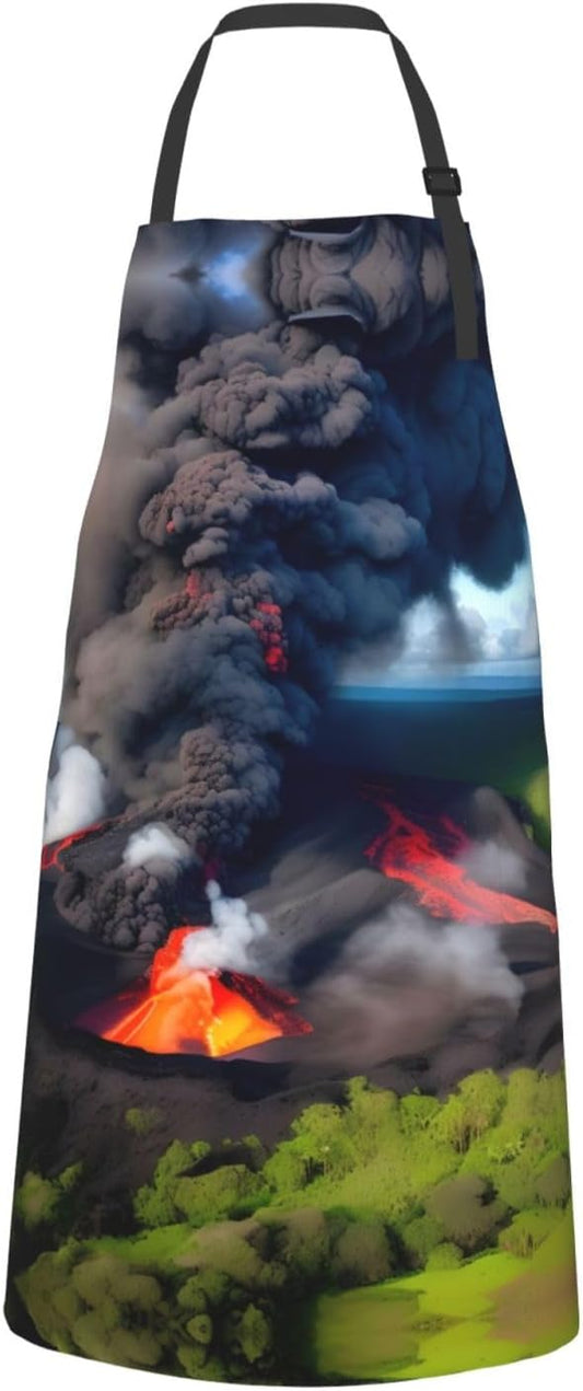 Kilauea Volcano Bloom Print Laundry apron 28x33 In Waterproof Kitchen 