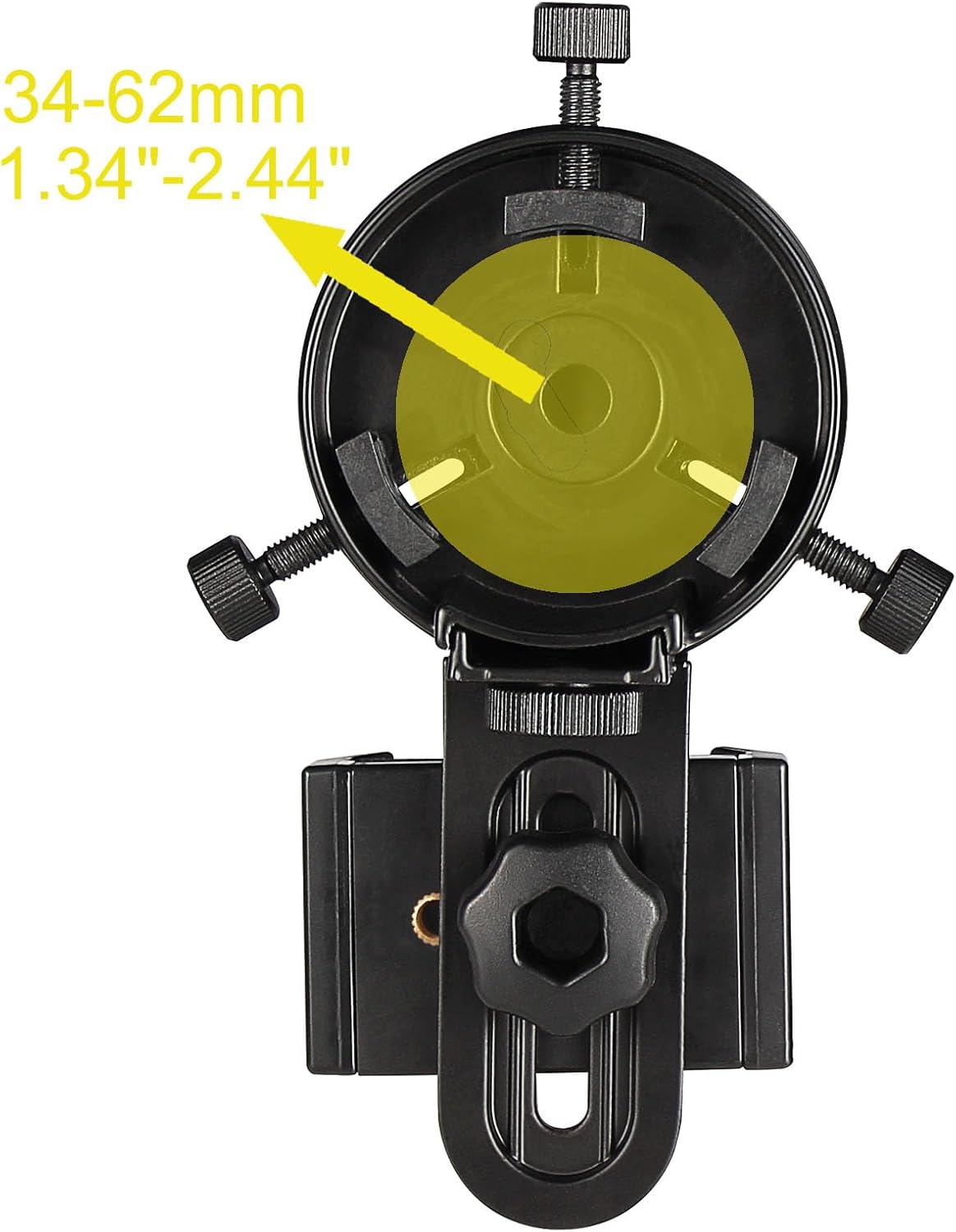 SOLOMARK Cellphone Mount for Vortex Bushnell Celestron Barska Spotting Scope Big Eyepiece Work with Binoculars Monocular Spotting Scope Telescope for Almost Smartphone
