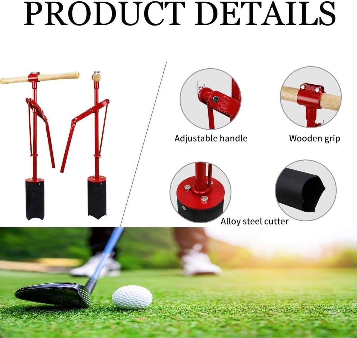 Efficient Lawn and Backyard Manual Golf Putting Green Hole Cutter, Turf Drilling Tool for Easy Golf Course Maintenance and Turf Care