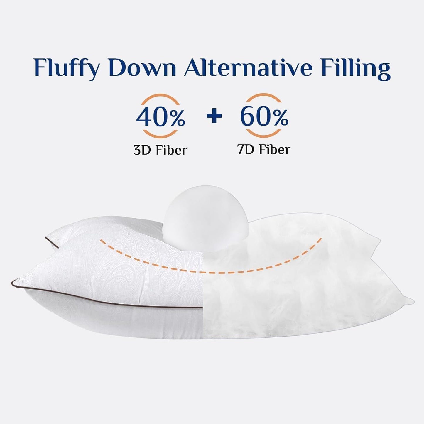 JOLLYVOGUE Standard Pillows Set of 2, Cooling and Supportive Pillows F