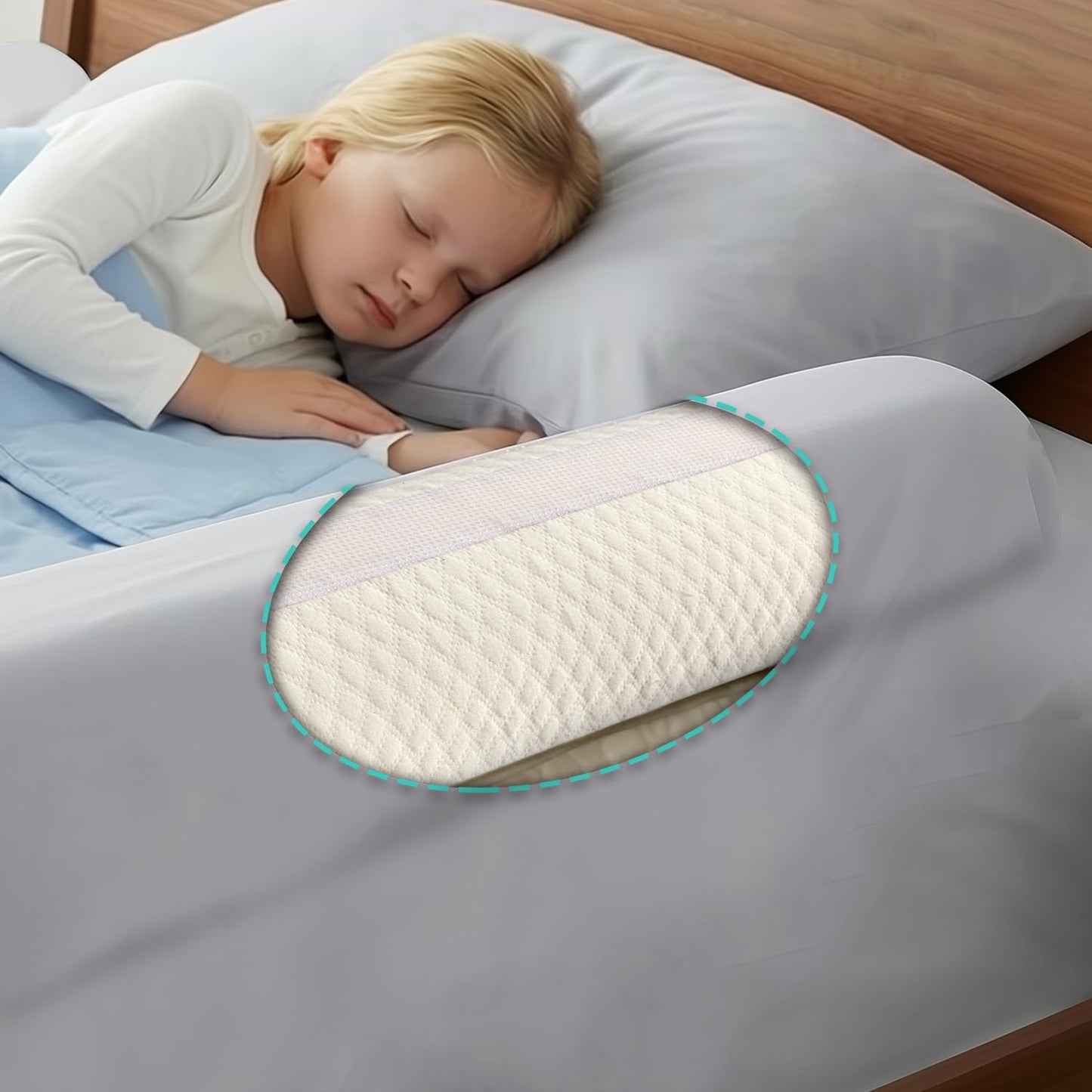 Hiccapop [1-Pack] Toddler Bed Rail Bumper, Bed Bumper for Toddlers, Ki