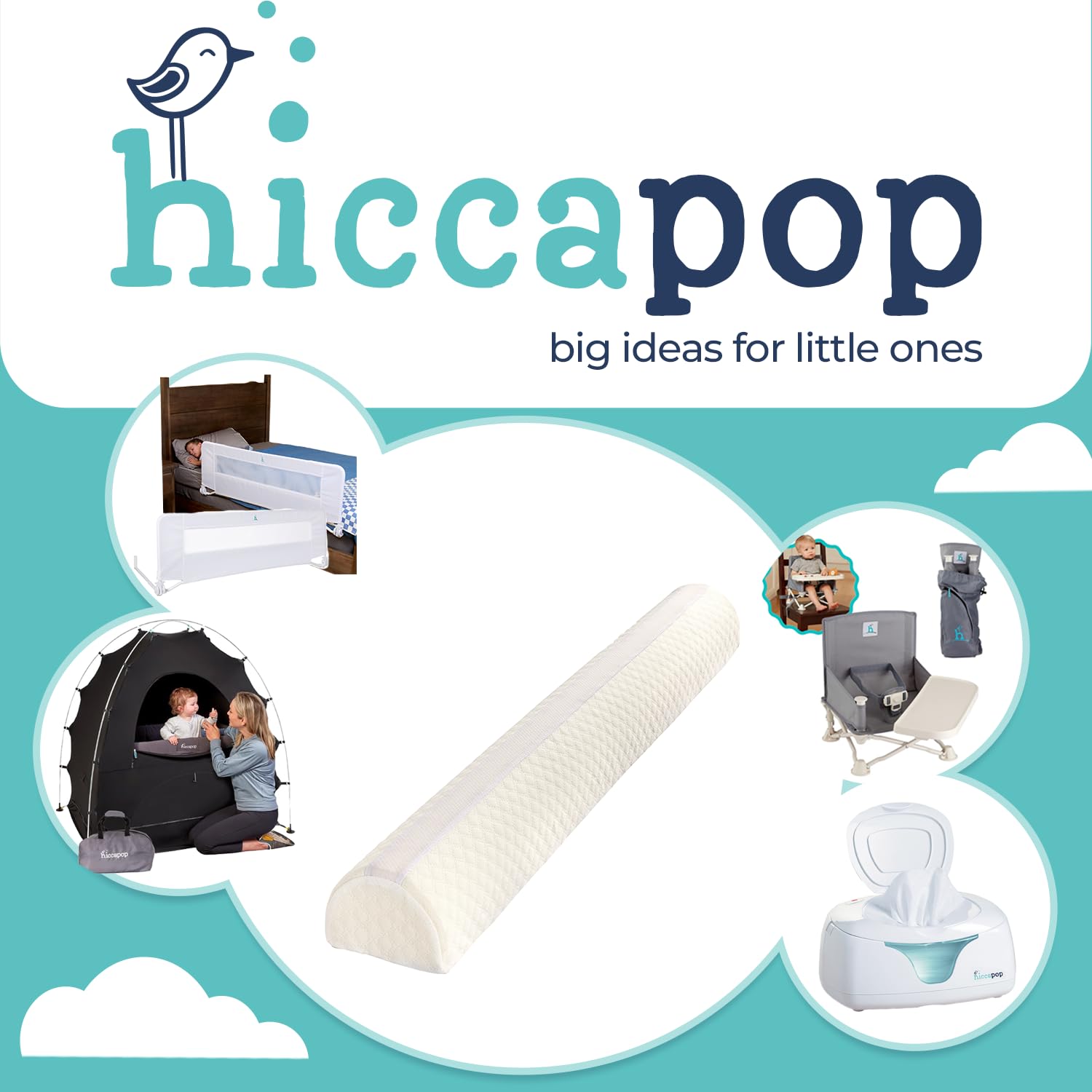 Hiccapop [1-Pack] Toddler Bed Rail Bumper, Bed Bumper for Toddlers, Ki
