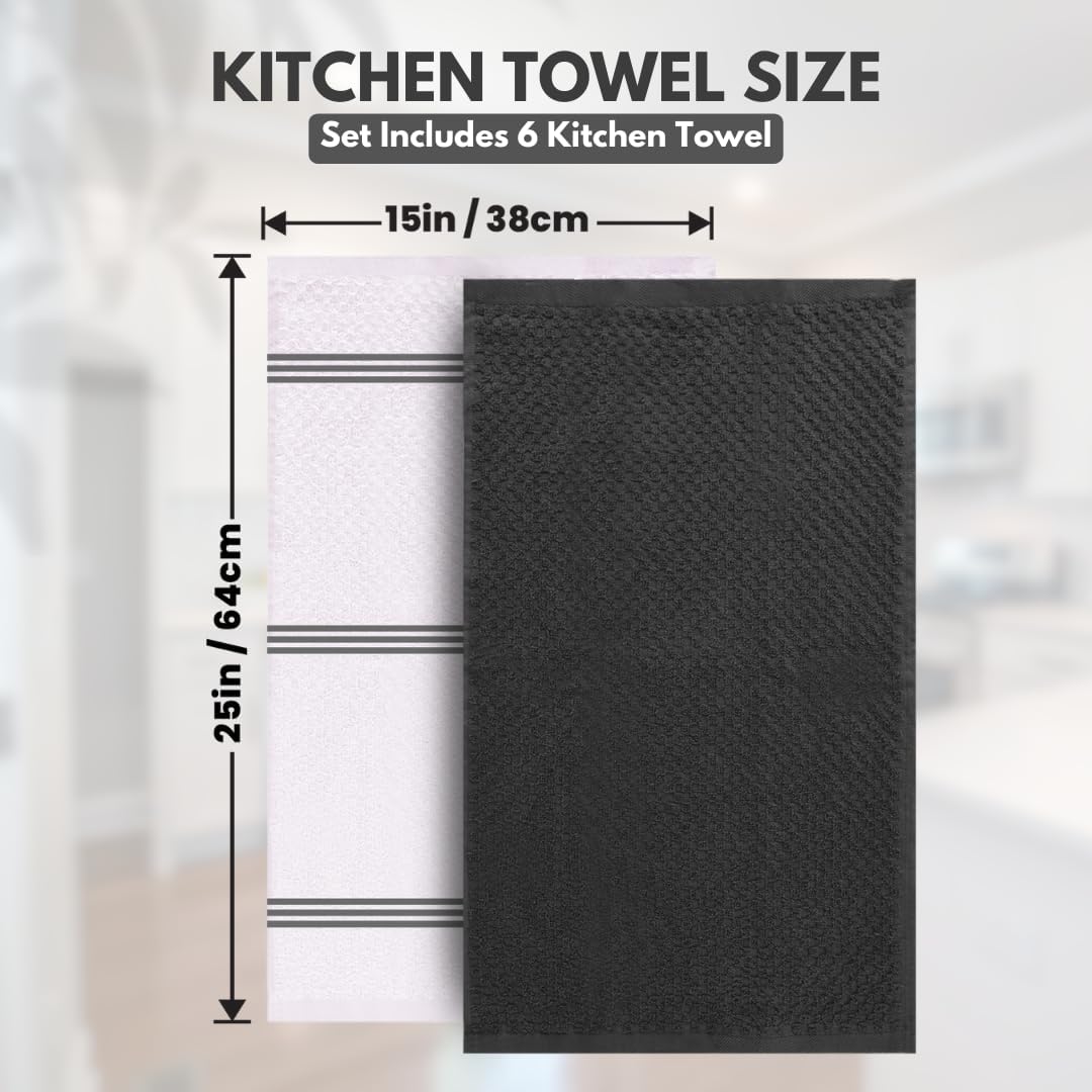 Infinitee Xclusives 100% Cotton Kitchen Towels - 15x25 Inch Ultra Soft