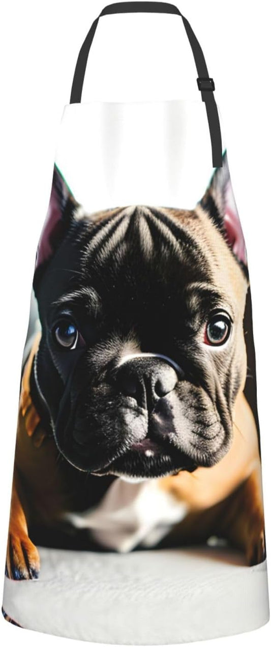 French Bulldog Print 28x33 In Adult Kitchen Apron with Pockets Versati
