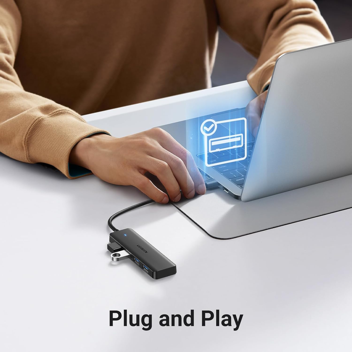 UGREEN USB 3.0 Hub, 4 Ports USB A Splitter Ultra-Slim USB Expander for