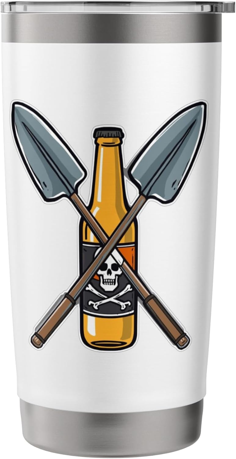Beer Garden Tools Funny Urban Farmer Pirate And Shovel Stainless Steel