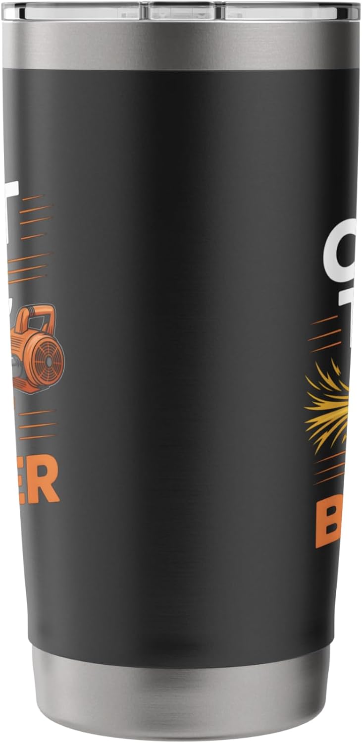 Can’t Talk Busy With My Leaf Blower Funny Lawn Care Humor Stainless Steel Insulated Tumbler