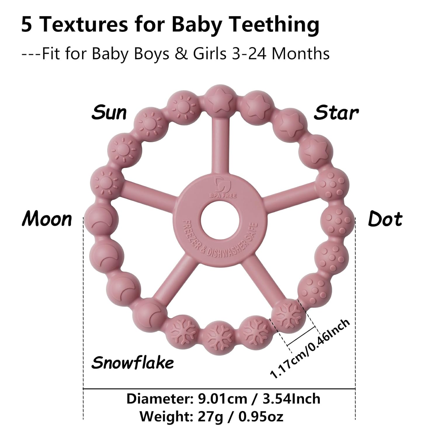 3 Pack Ring Teether Baby Infant Toys, Baby Essentials, Silicone Teethi