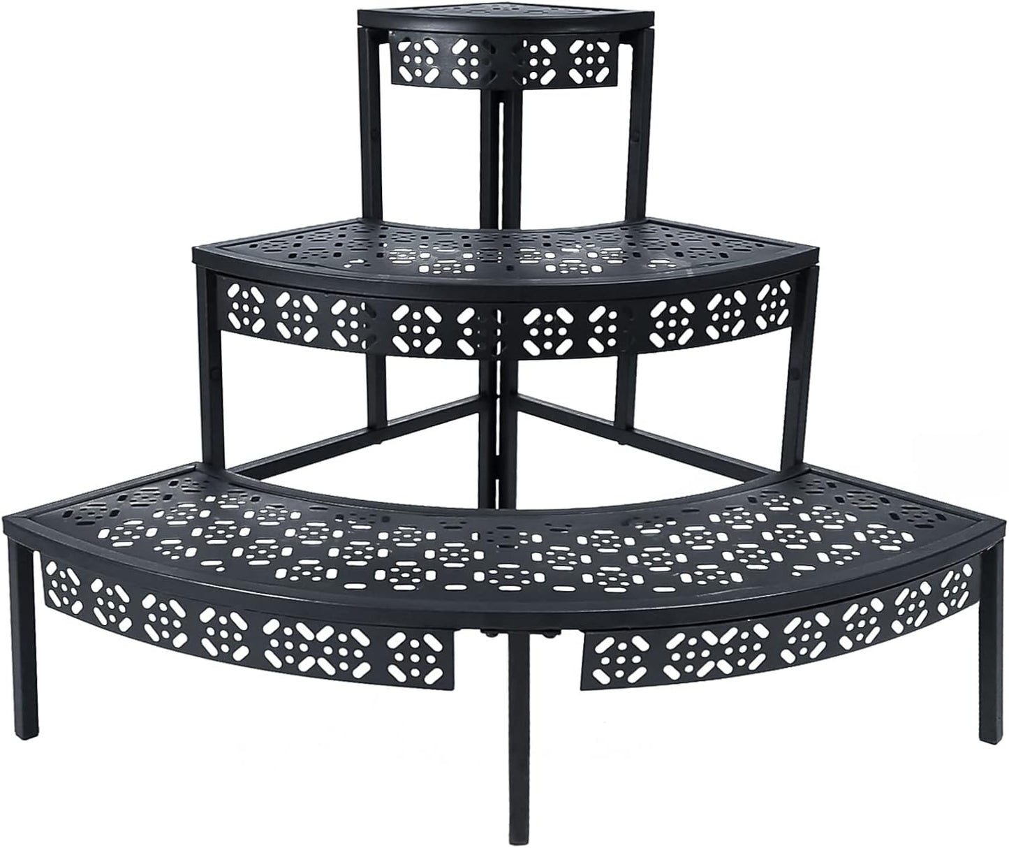 aboxoo 3 Tier Plant Stand Flower Pot Rack, Metal Stair-Step Style Corn