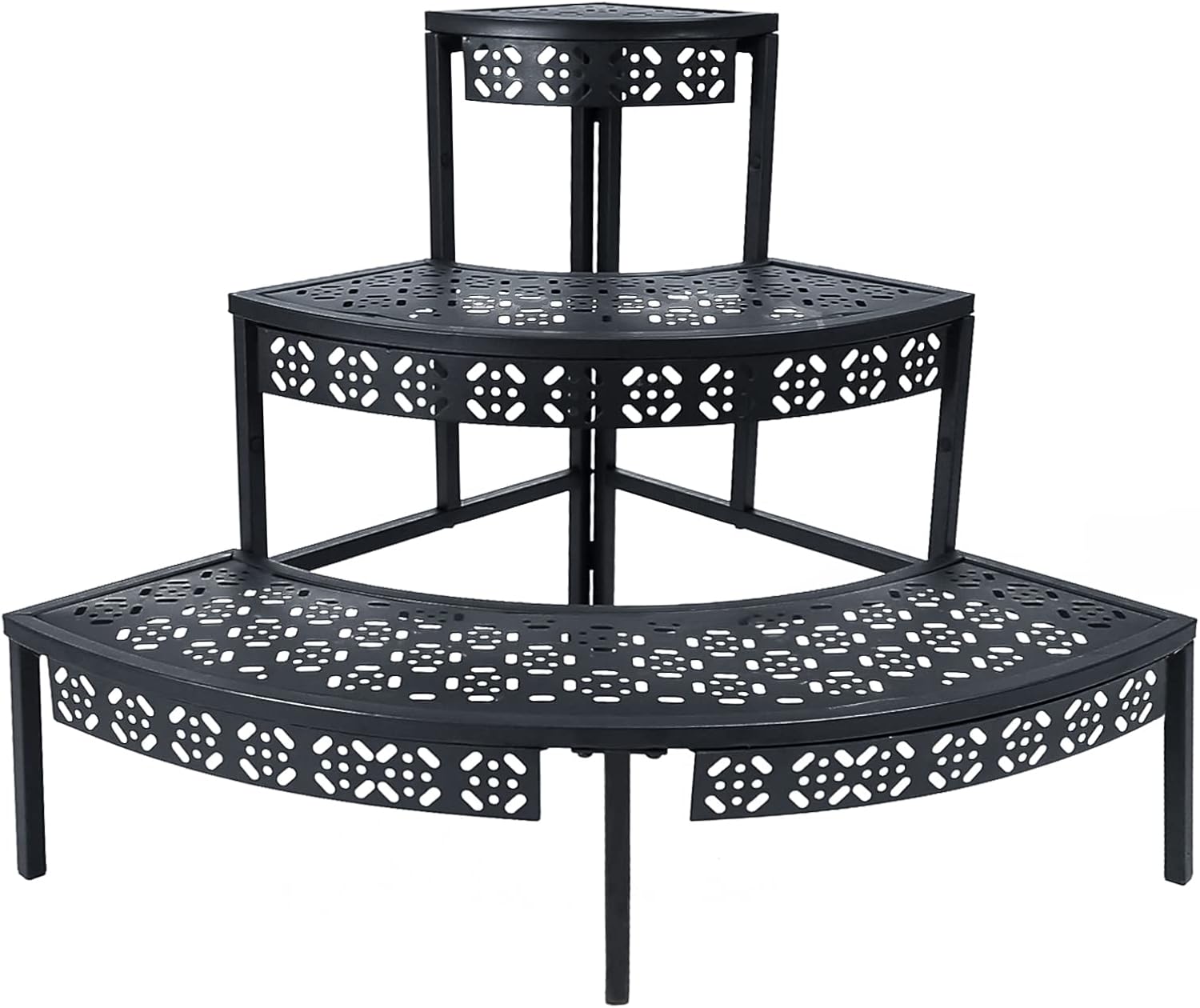aboxoo 3 Tier Plant Stand Flower Pot Rack, Metal Stair-Step Style Corn