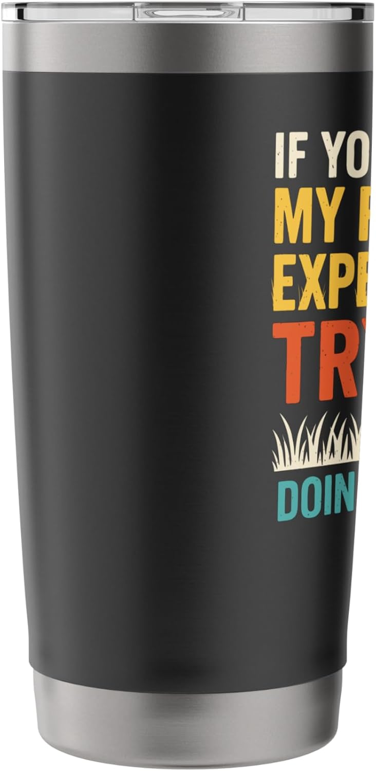 Funny Hourly Rate Humor Landscaper Lawn Mowing Stainless Steel Insulated Tumbler