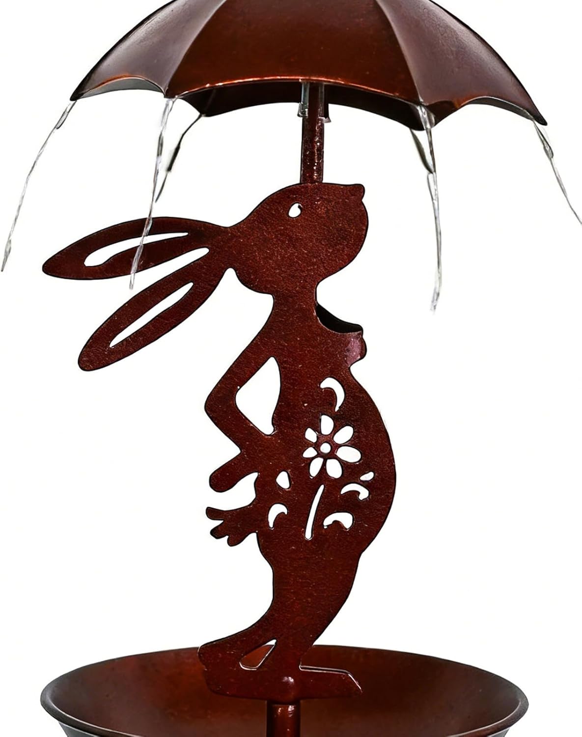Outdoor Bird Feeder Solar, Rabbit Shape Birdfeeder Stakes, Lighted Yard Decoration with Durable Materials, Bunny Garden Accessory with Compact Design, Heat Resistant Metal Grid, Macaws Parrot