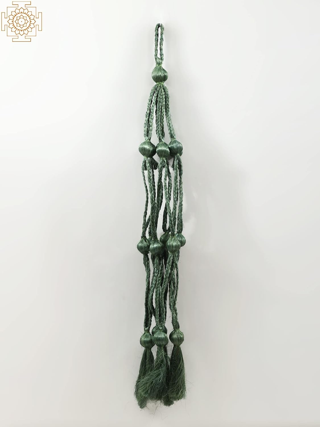Exotic India 31" Fiber Pot Hanger (Vanishing Art) - Fiber - Color Gree