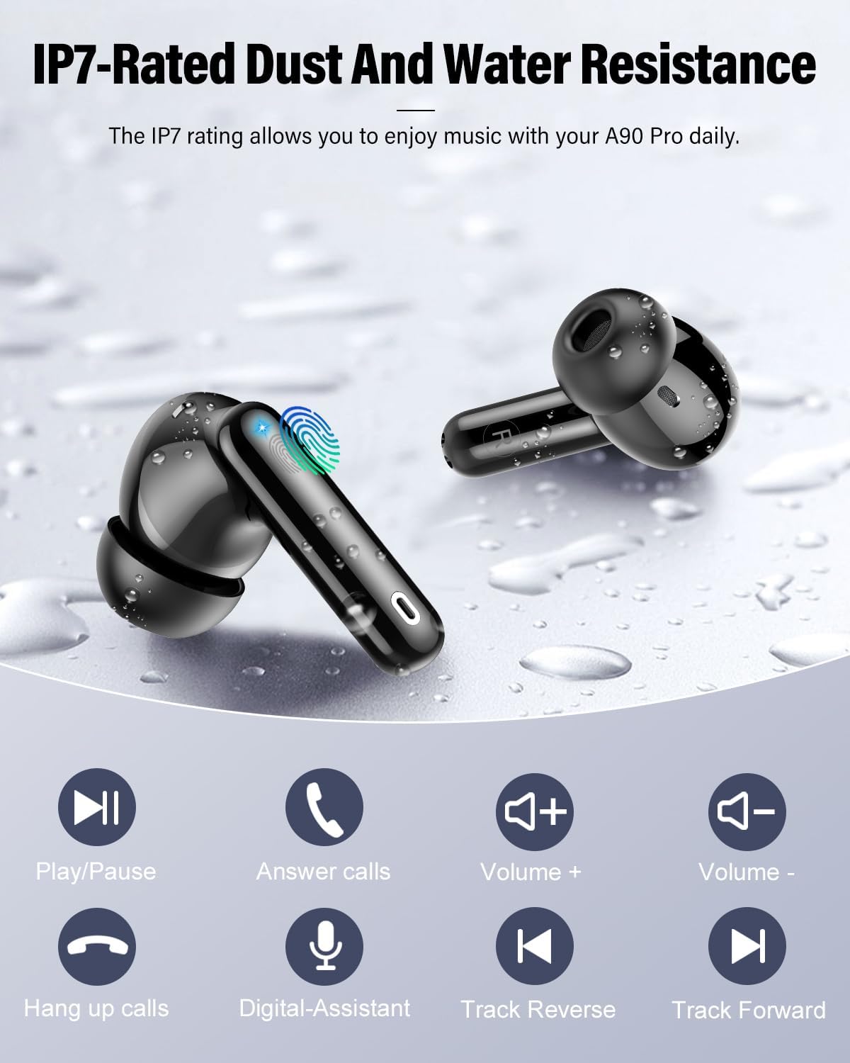 Wireless Earbuds, Bluetooth 5.4 Headphones Bass Stereo, Ear Buds with 