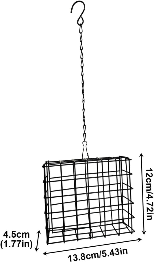 Suet Cage, Reusable Squirrel Proof Birdwatching Feeding Station Suet Cake Holder, for Balcony Garden Yard Patio Outdoor Outside Hummingbirds Woodpeckers