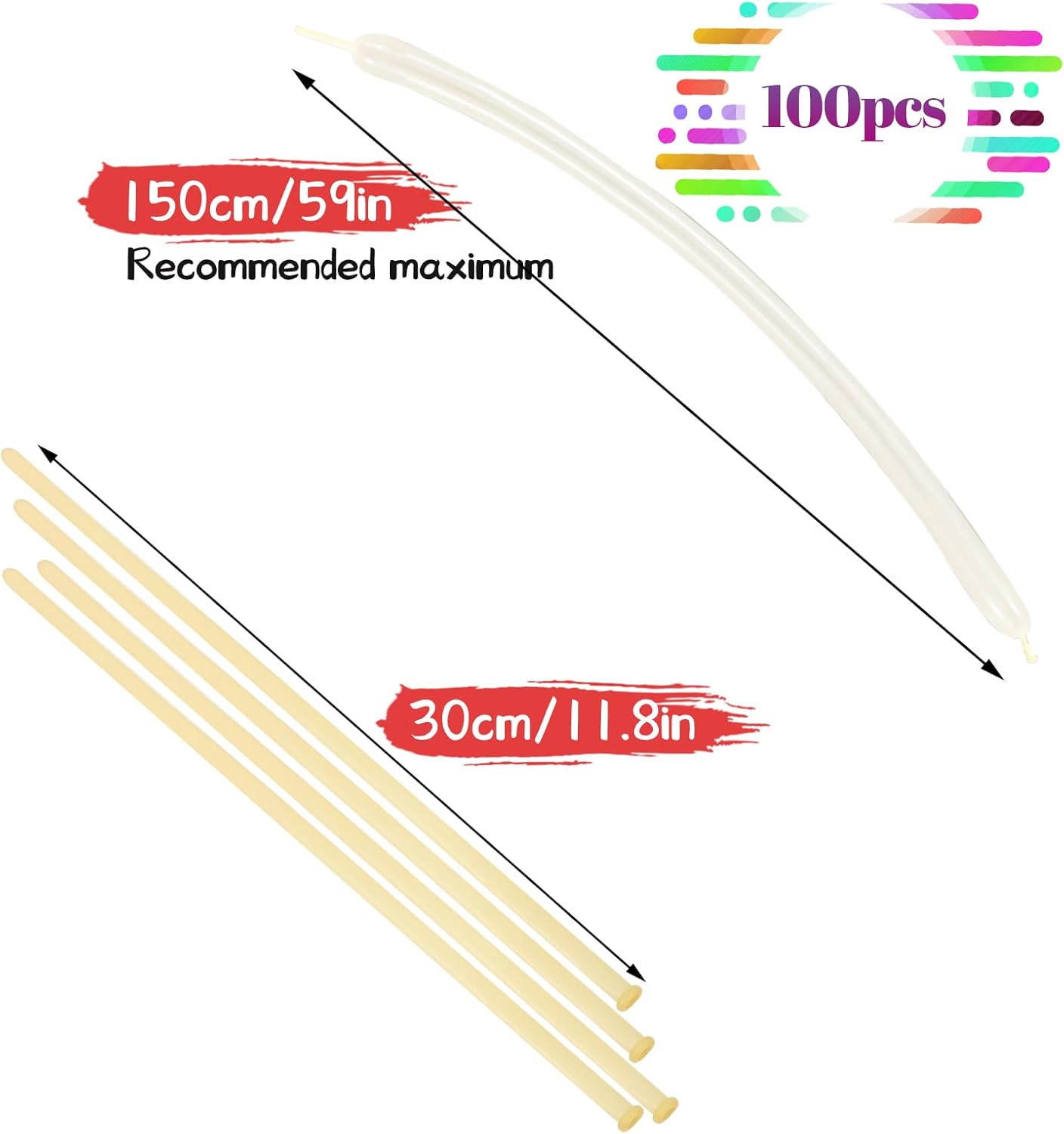 260 Balloons Clear Long Skinny Latex Balloon for Balloon Animals, 100Pcs Twisting Ballon Shine for Balloons Arch Party Supplies Weddings Birthday (Clear)