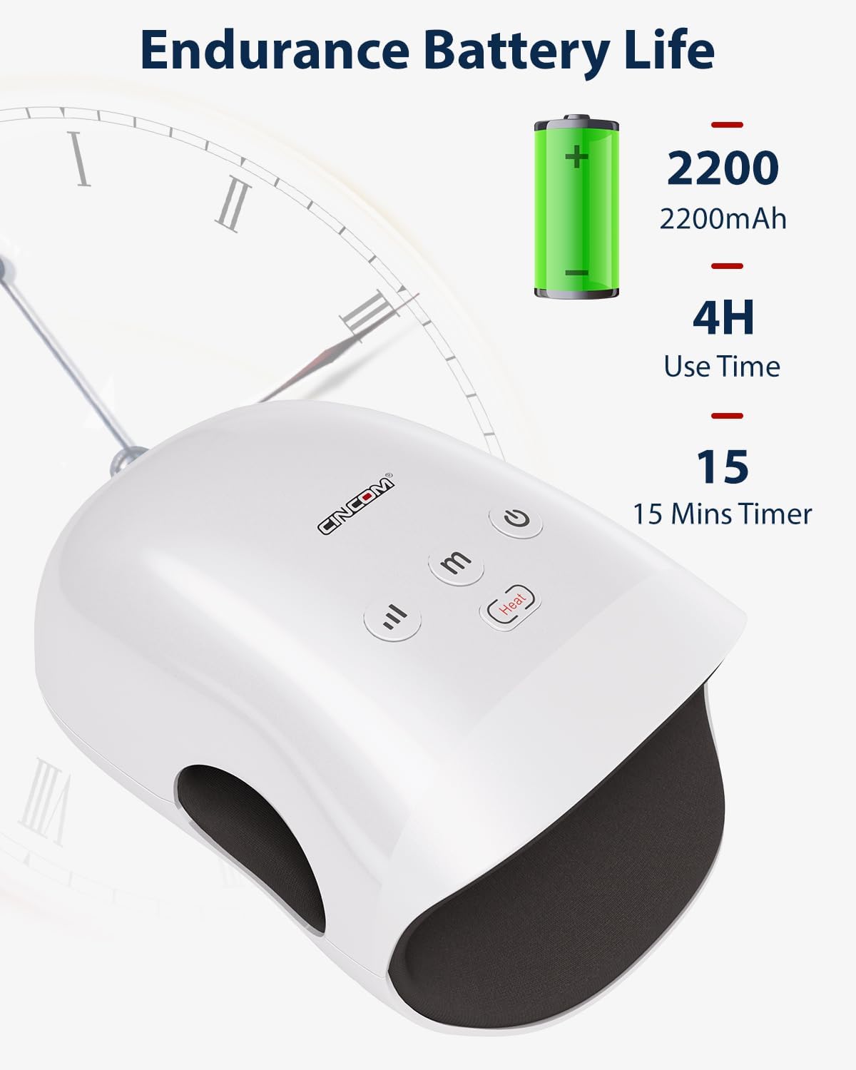 CINCOM Hand Massager - Cordless Hand Massager with Heat and Compressio