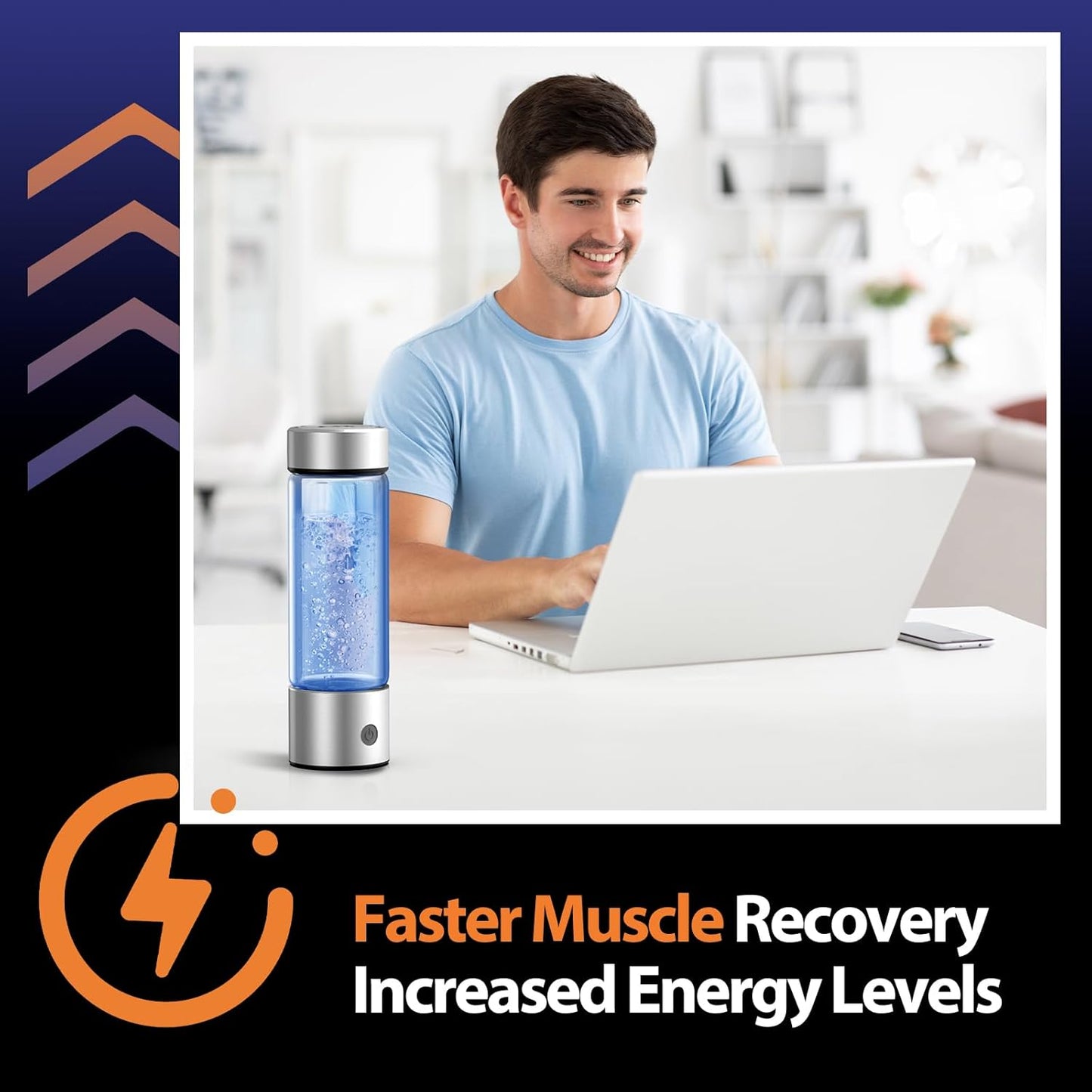 Hydrogen Water Bottle Generator, Portable Rechargeable aquahealth Hydrogen Water, Hydrogen Water Ionizer Machine, with SPE/PEM Technology, for Home Office Travel Fitness Drinking