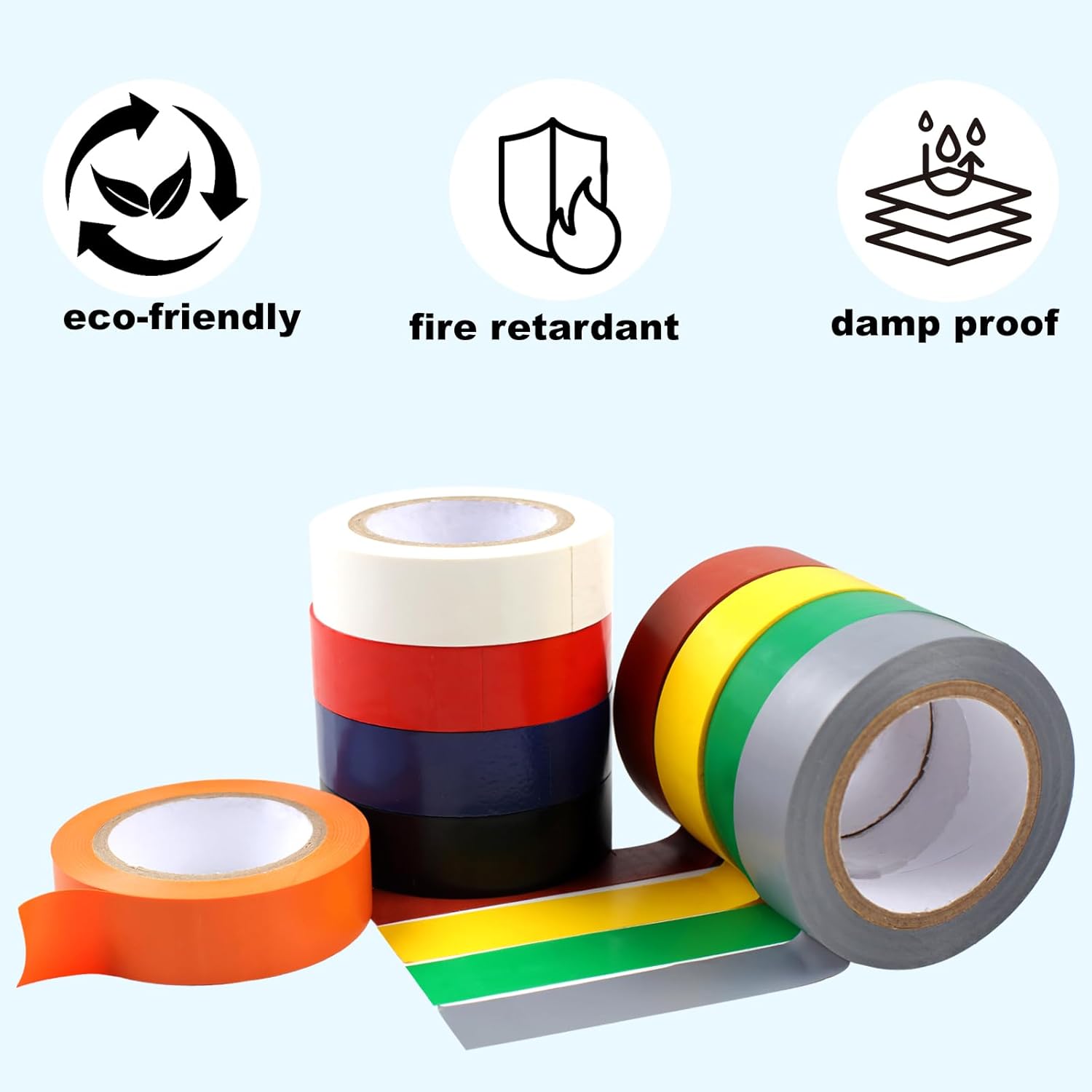 Romeda 9 Pack Coloured Electrical Tape, Electrical Tape Colours Water,