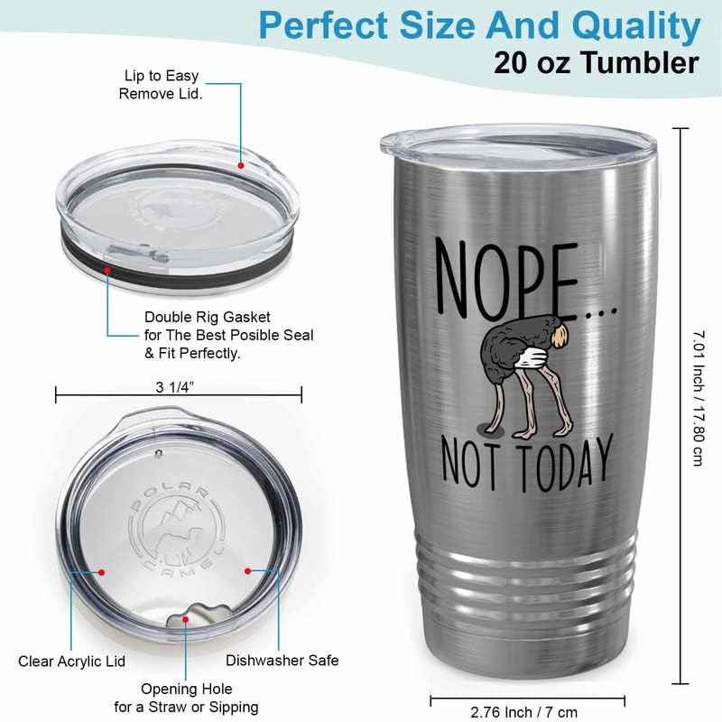 Bird Lover Silver Edition Viking Tumbler 20oz - Nope not Today - Hummi