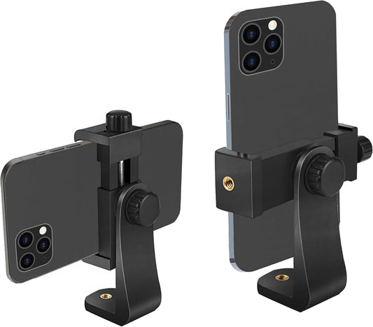 Ailun Phone Holder/Vertical and Horizontal Tripod Mount Adapter Rotatable Bracket with 1/4 inch Screw, Adjustable Clip for iPhone, Android Cell Phone, Selfie Stick, Camera Stand