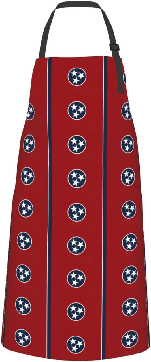Tennessee state flag print Waterproof chef's apron with pocket apron for kitchen cooking baking barbecue and gardening