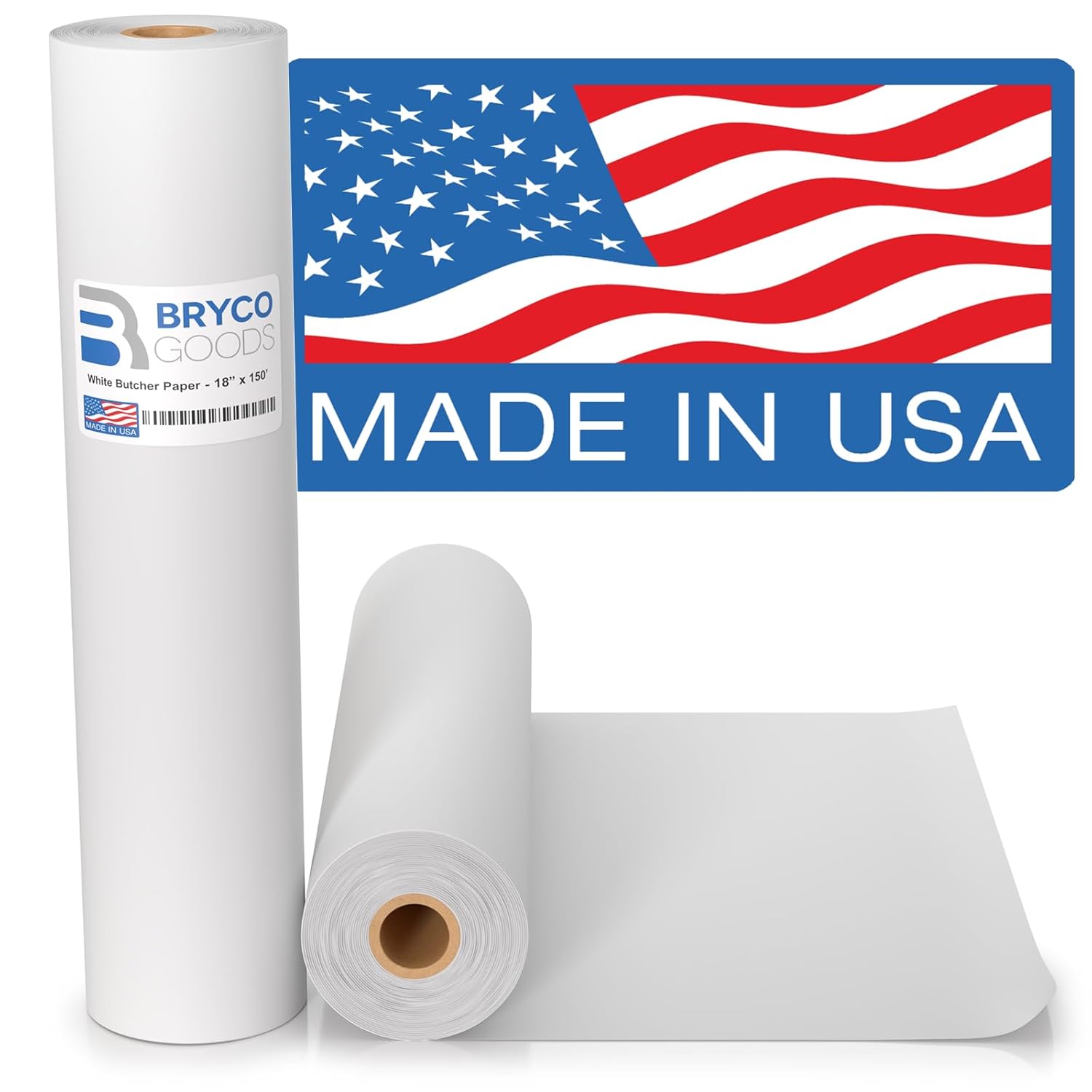 White Kraft Butcher Paper Roll - 18'' x 150' - Versatile & Durable - I