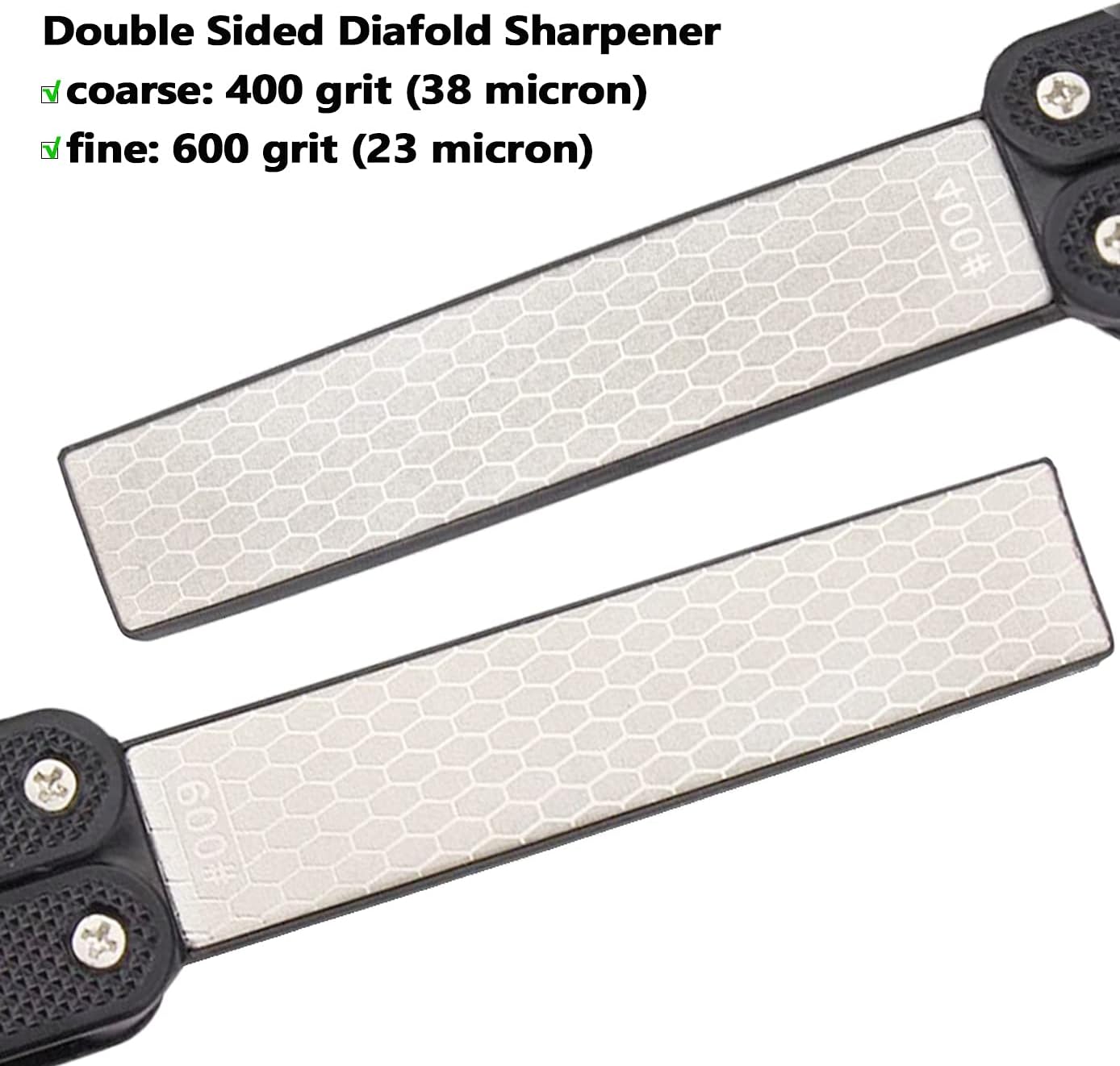 5" Diamond Pocket Sharpener Folding Knife Garden Tools Sharpening 400/600 Grit Double Sided