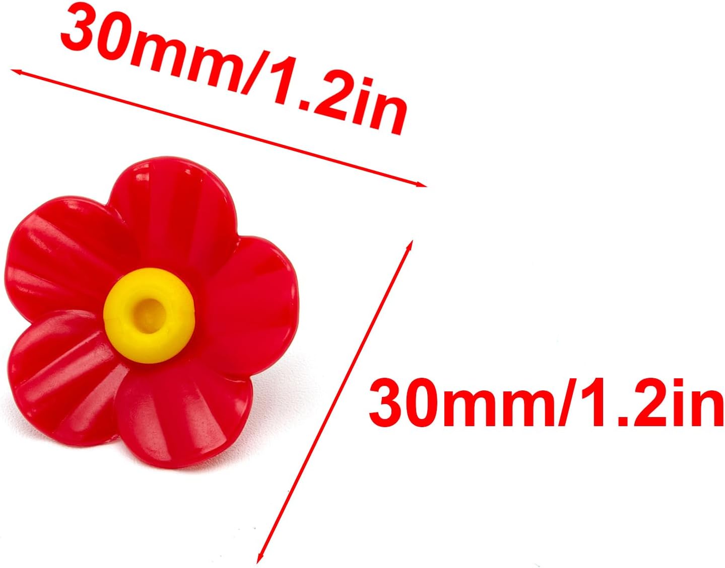 Surf turtle 10 Pcs Hummingbird Feeders Flowers,Feeding Ports Replacement Bird Feeder Replacement Parts for Hummingbird Feeder Hanging Feeder(5 x Red,5 x Yellow)