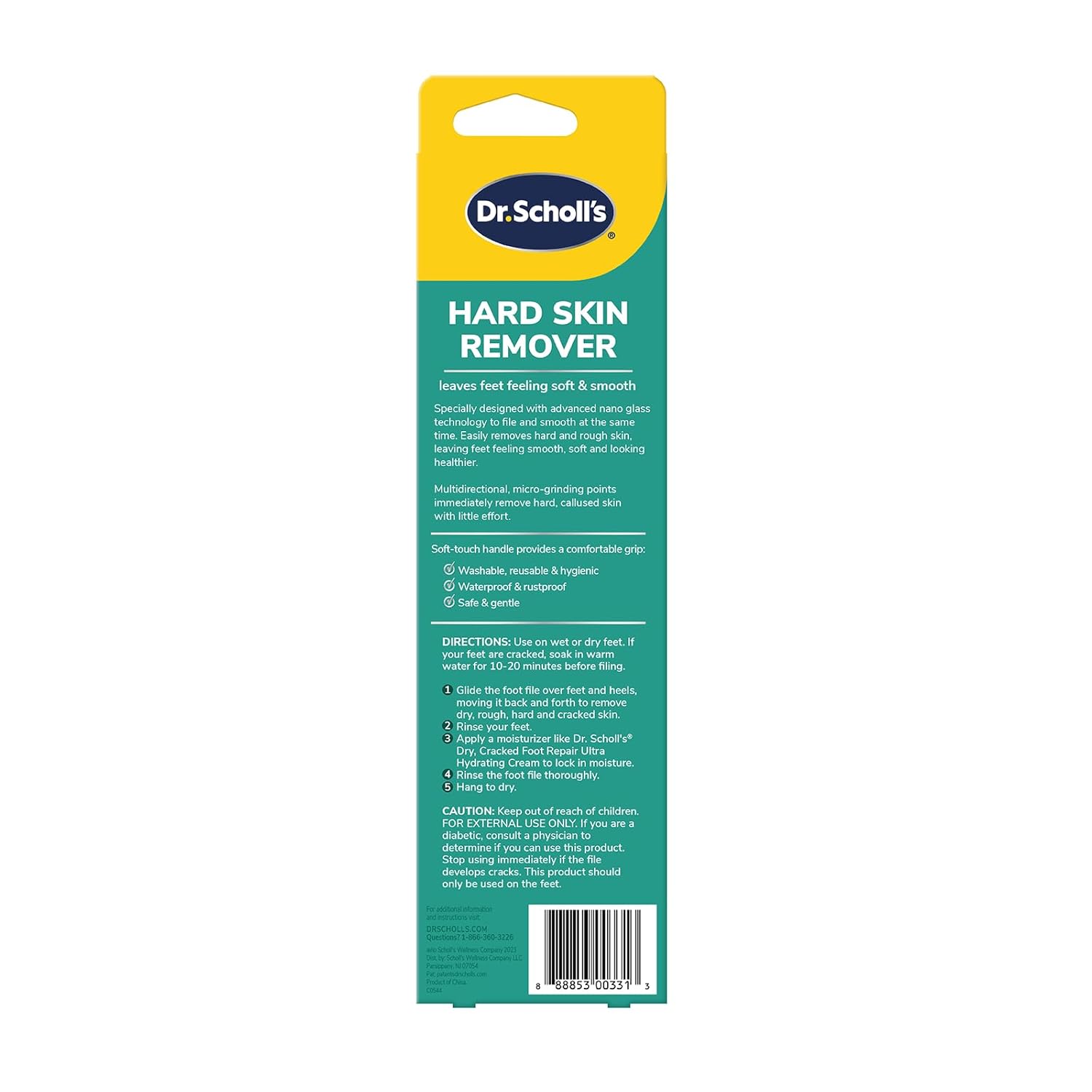 Dr. Scholl's Hard Skin Remover Nano Glass Foot File - Foot Callus Remo