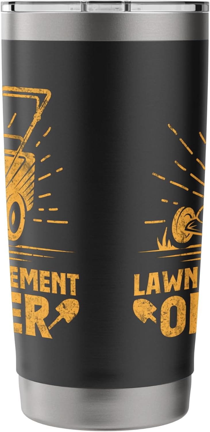 Funny Lawn Enforcement Officer Grass Cutting Lawn Mower Stainless Steel Insulated Tumbler
