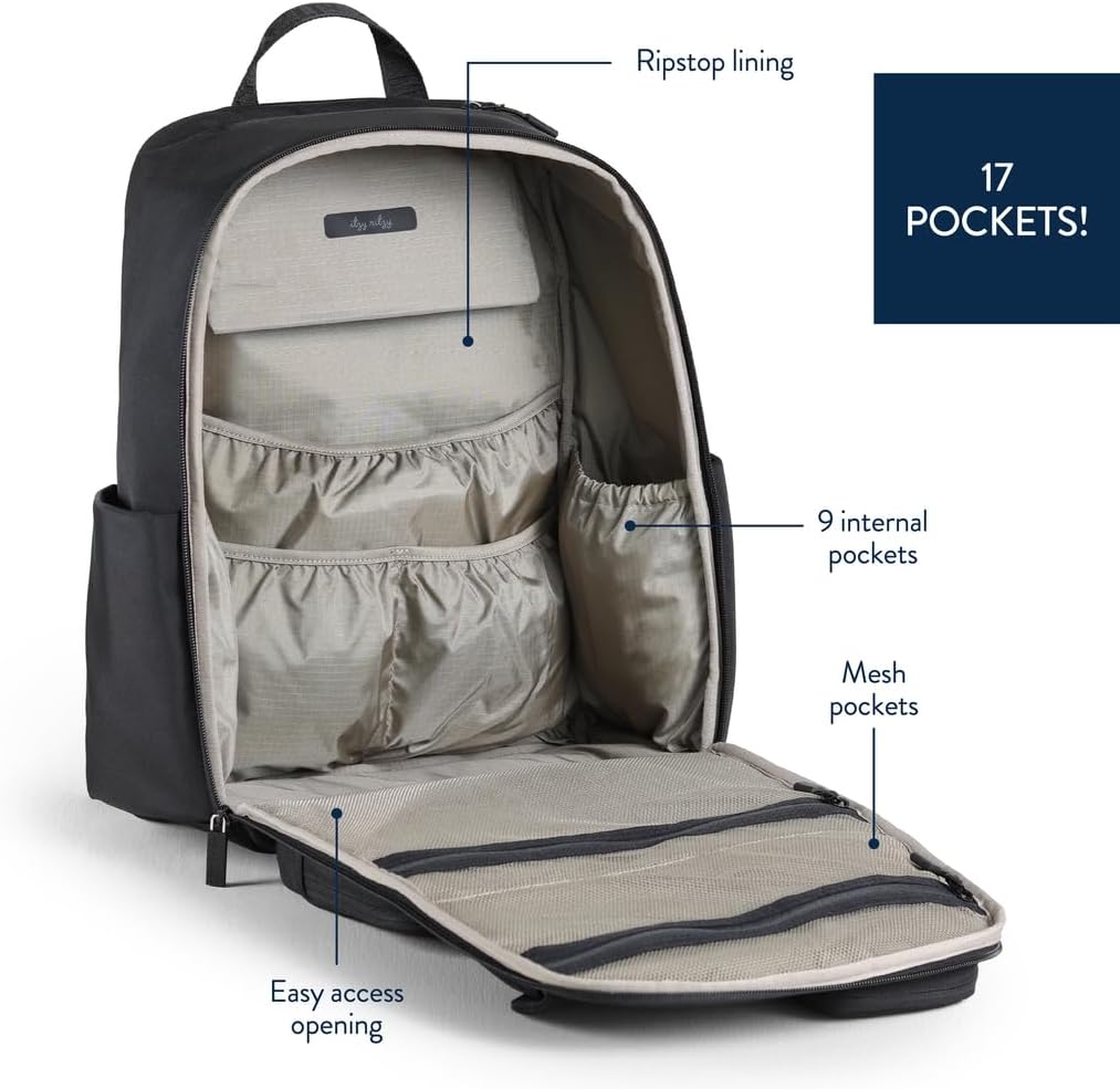 Itzy Ritzy Utility Diaper Bag Backpack – Features 17 Pockets (Includin