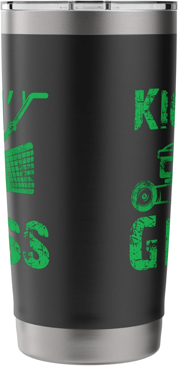 Kicking Grass Lawn Mowing Landscaping Gardener Father's Day Stainless Steel Insulated Tumbler