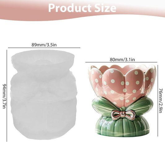 Flower Bouquet Planter Resin Molds, Floral Pen Container Makeup Organizer Candle Jar Silicone Molds, Epoxy Resin Casting Mold for Handmade & DIY Crafts, Perfect for Birthday Women Gift Home Decor