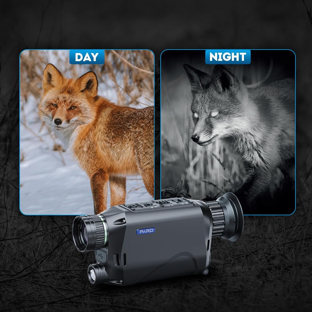 Pard Night Vision Monocular, Digital Night Vision Goggles for Wildlife Viewing, Hunting & Outdoor. IR Illuminator with 200m, 1024 * 768px, Photos and Videos Playback, WiFi. NV009